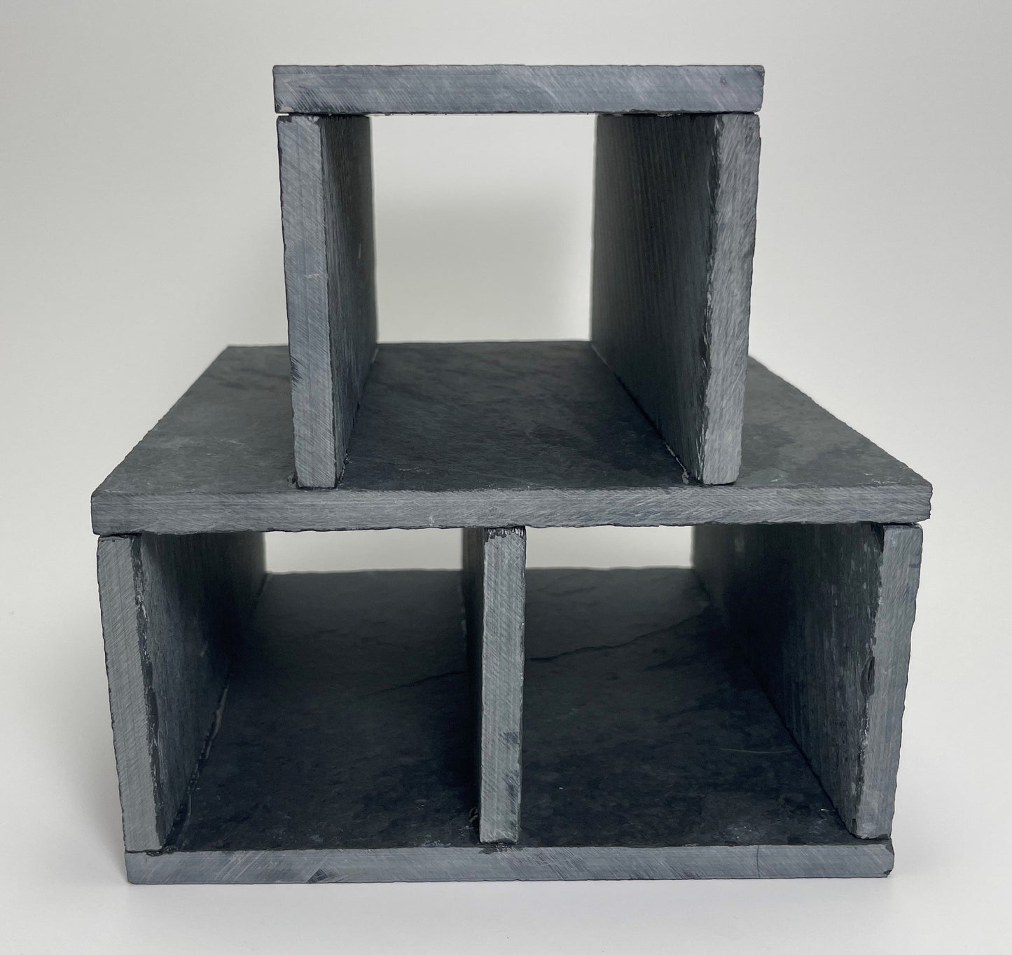 Triple Open Cave Slate Hide 2.5"x2.5"